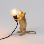 Seletti Mouse Lamp Step Standing Gold Usb