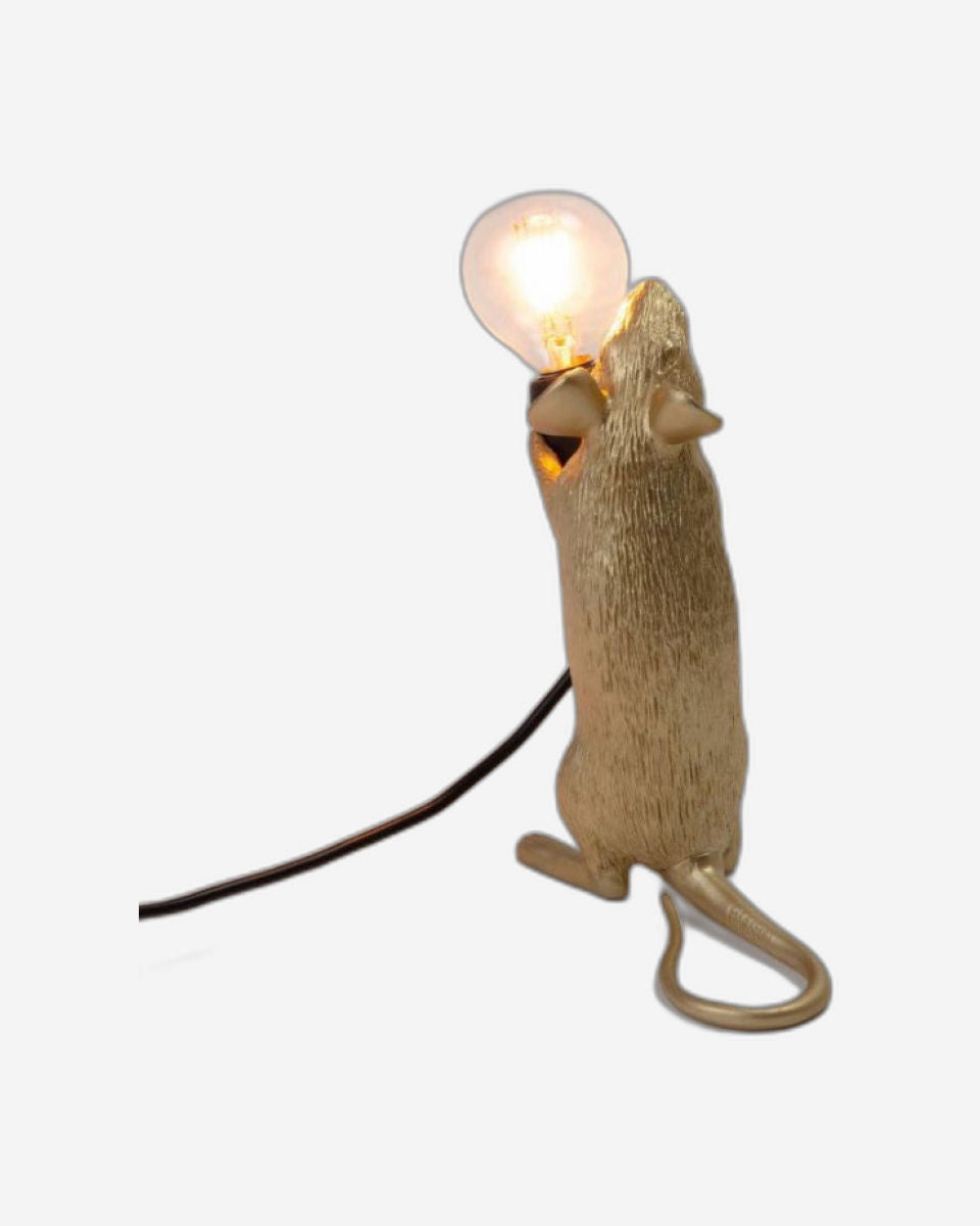 Seletti Mouse Lamp Step Standing Gold Usb