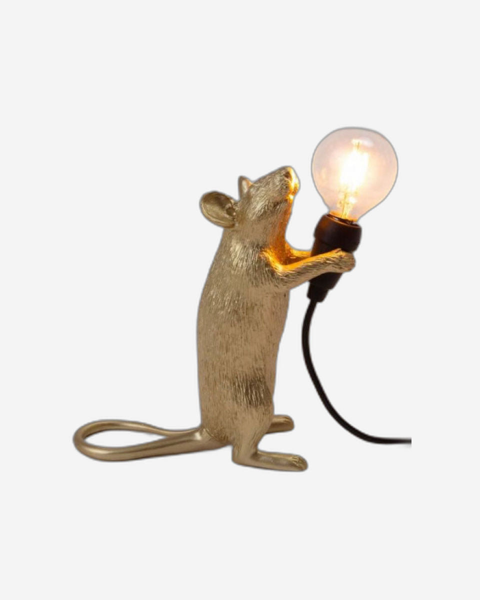 Seletti Mouse Lamp Step Standing Gold Usb