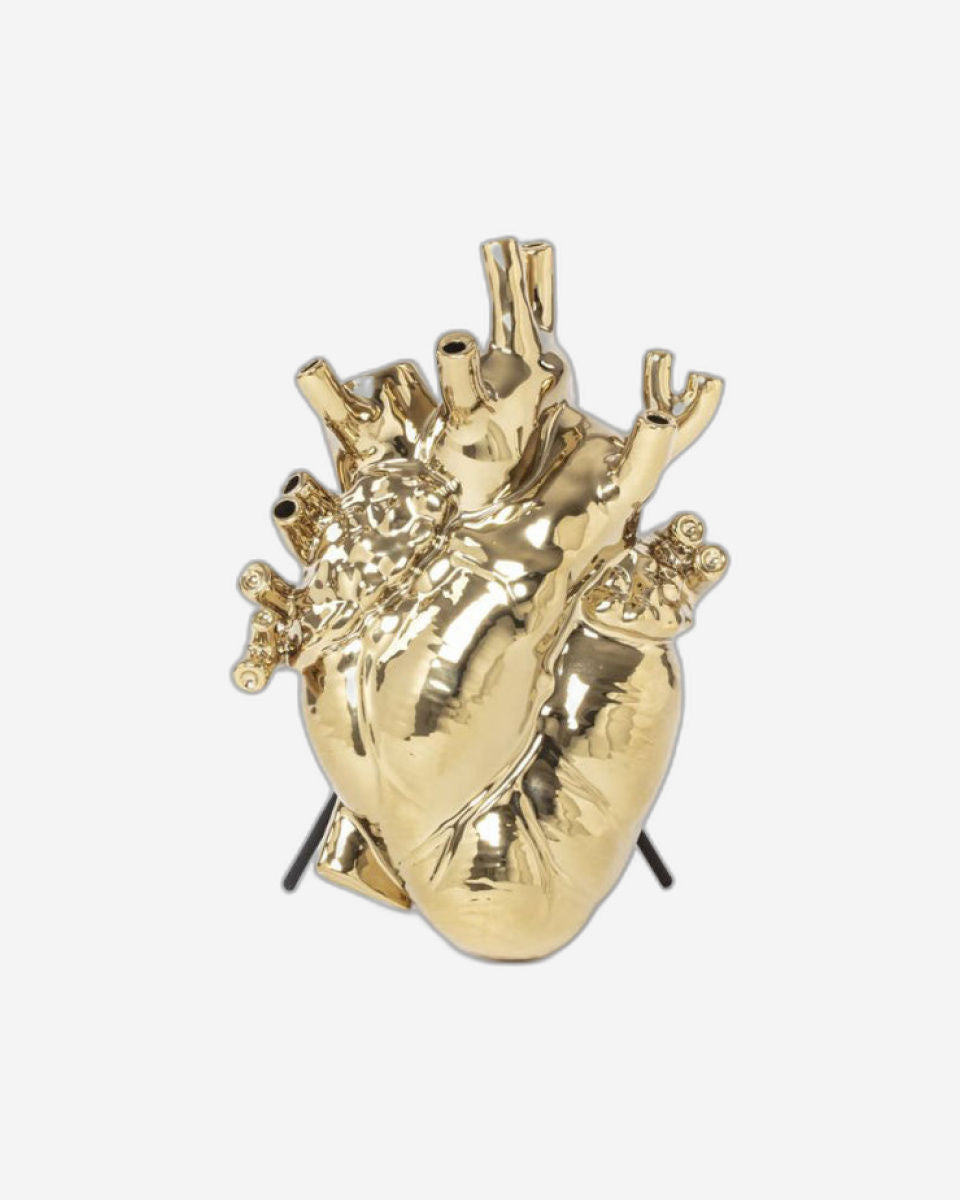 Seletti Love In Bloom-Gold Porcelain Heart
