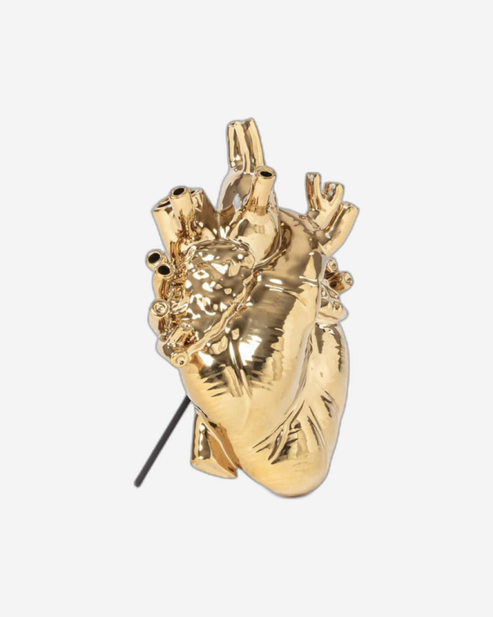 Seletti Love In Bloom-Gold Porcelain Heart