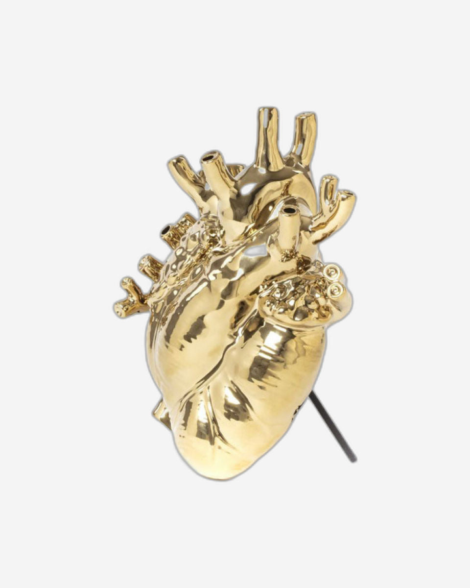 Seletti Love In Bloom-Gold Porcelain Heart