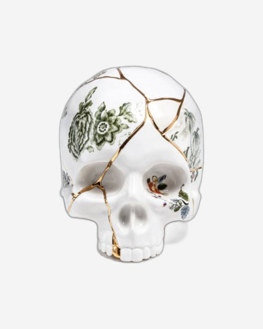 Seletti Kintsugi Skull Ornament Porcelain