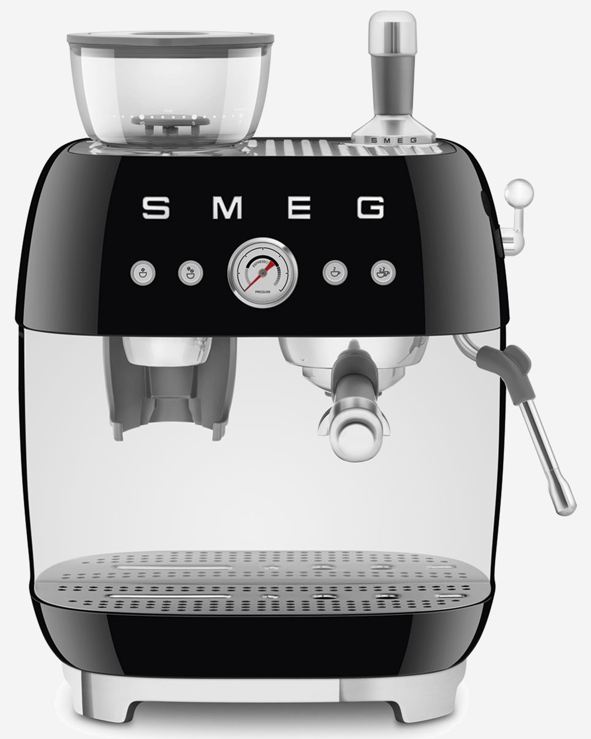 SMEG Espresso Coffee Machine with Grinder Black - EGF03BLUK