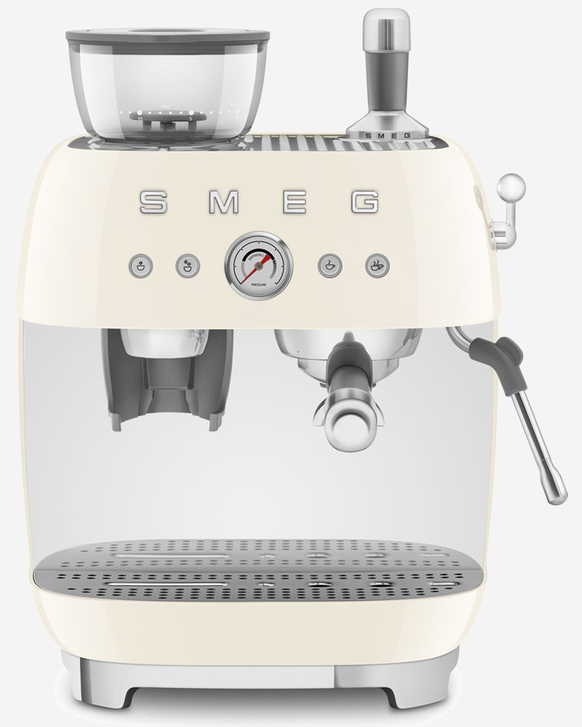 SMEG Espresso Coffee Machine with Grinder Cream - EGF03CRUK