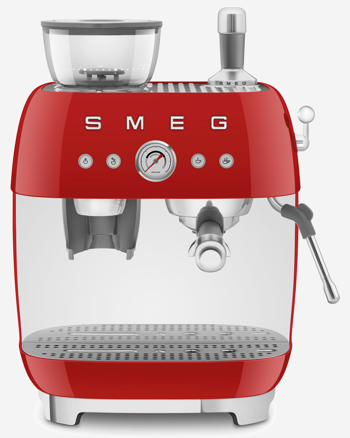 SMEG Espresso Coffee Machine with Grinder Red - EGF03RDUK