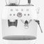 SMEG Espresso Coffee Machine with Grinder White - EGF03WHUK