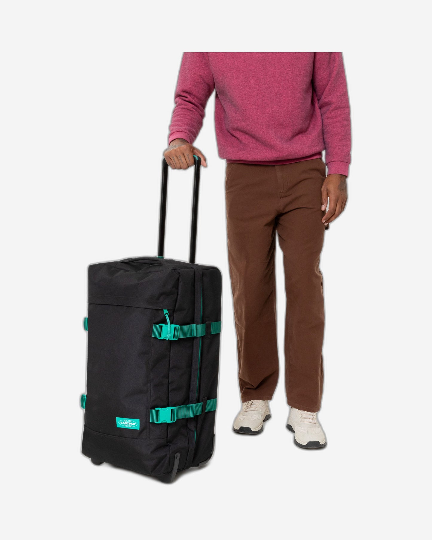 Eastpak Tranverz M Kontrast Stripe Black Medium Wheeled Luggage