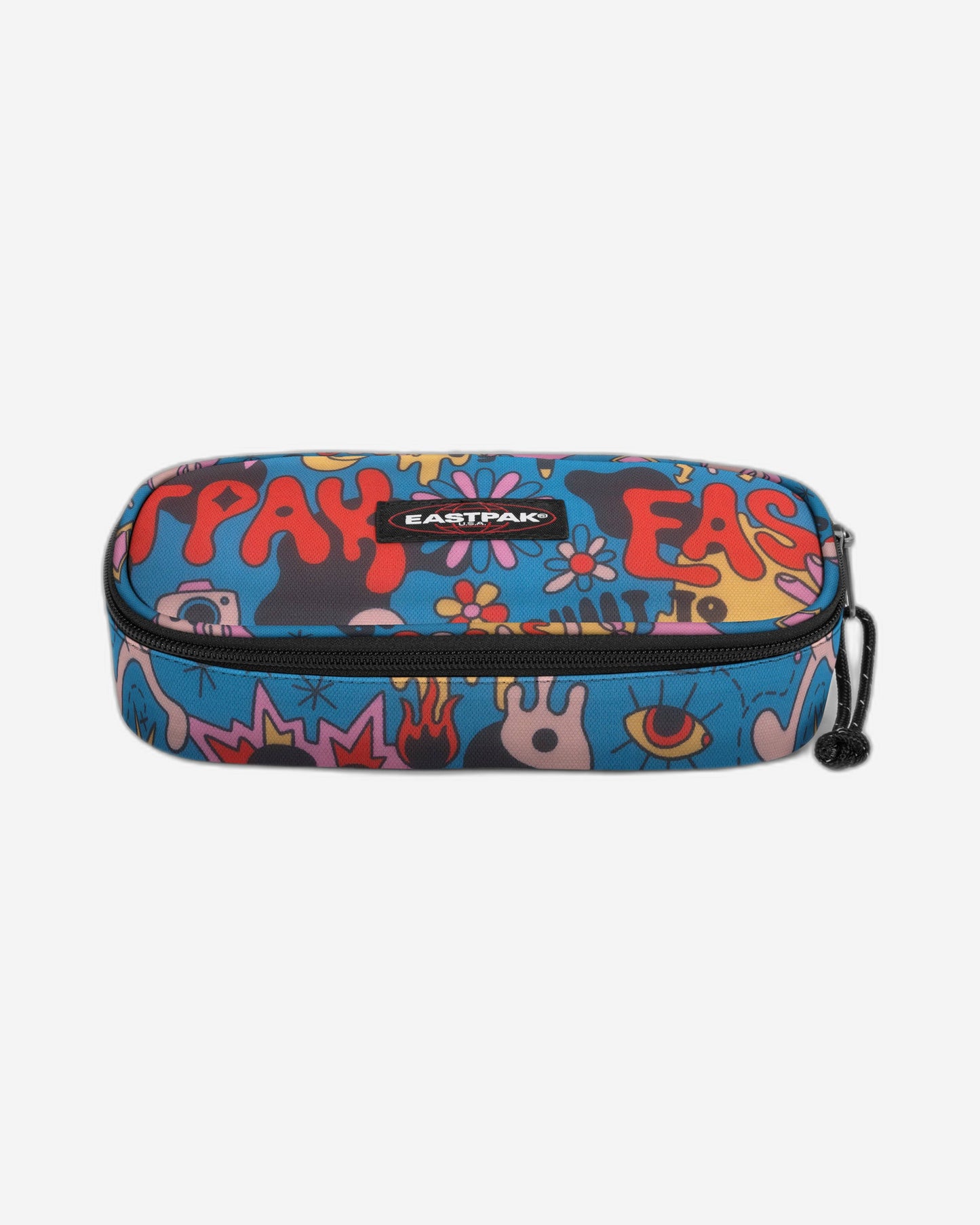 Eastpak Oval Single Doodle Blue Large Hard Pencil Case