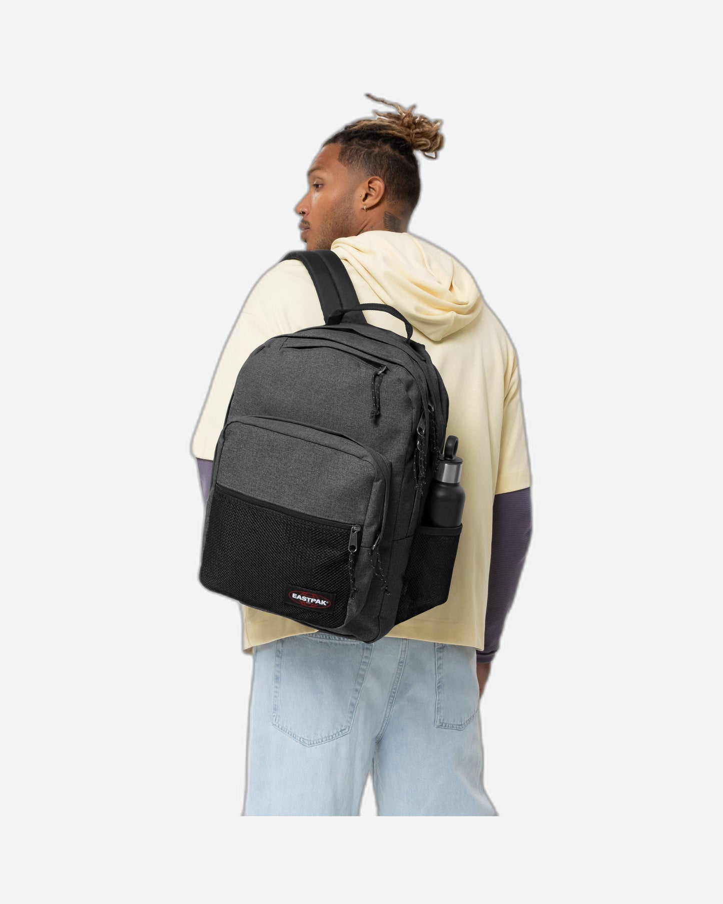 Eastpak Pinzip Black Denim Backpack