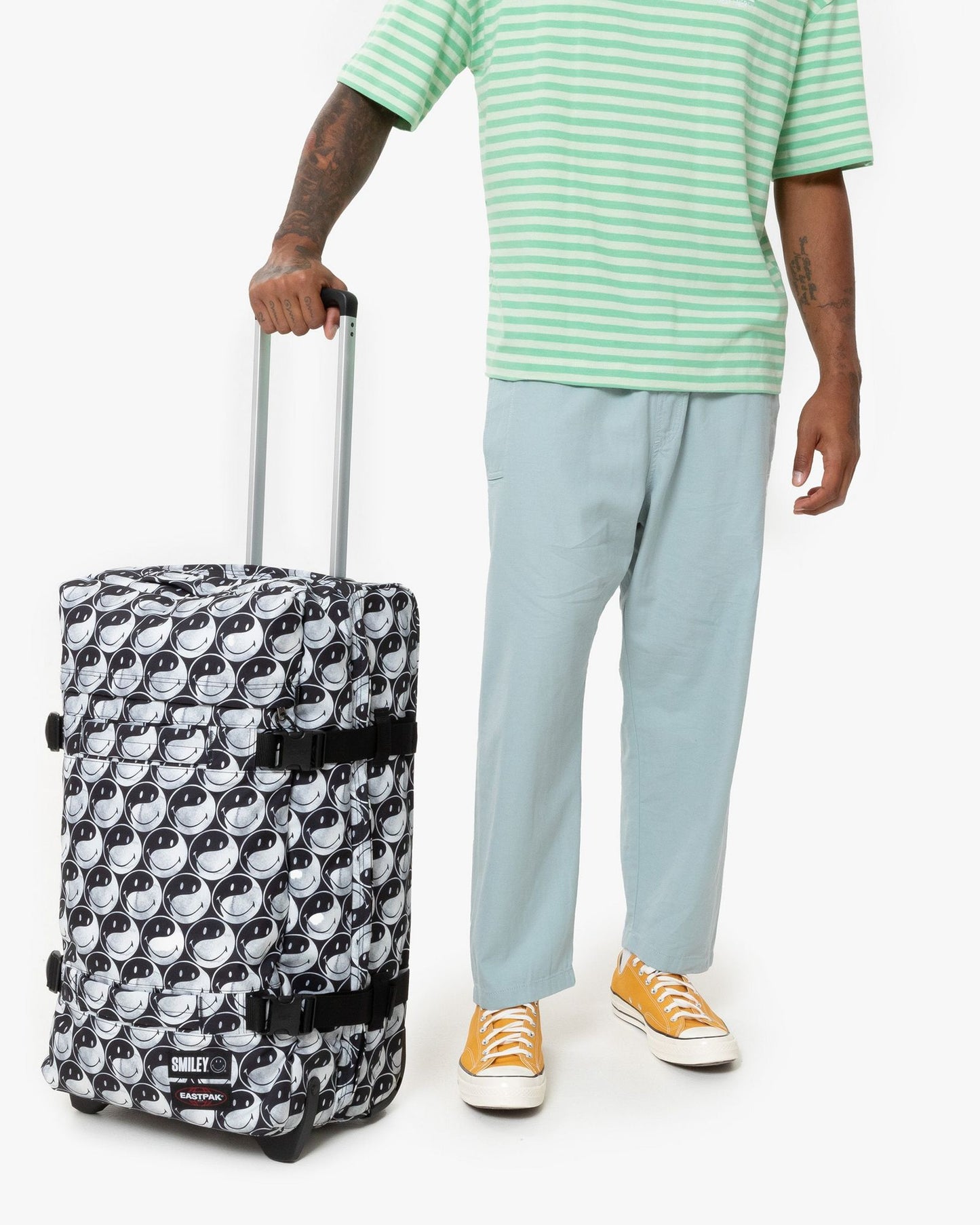 Eastpak Transit'R M Smiley Yy Black Medium Soft Luggage - EK0A5BA85K21