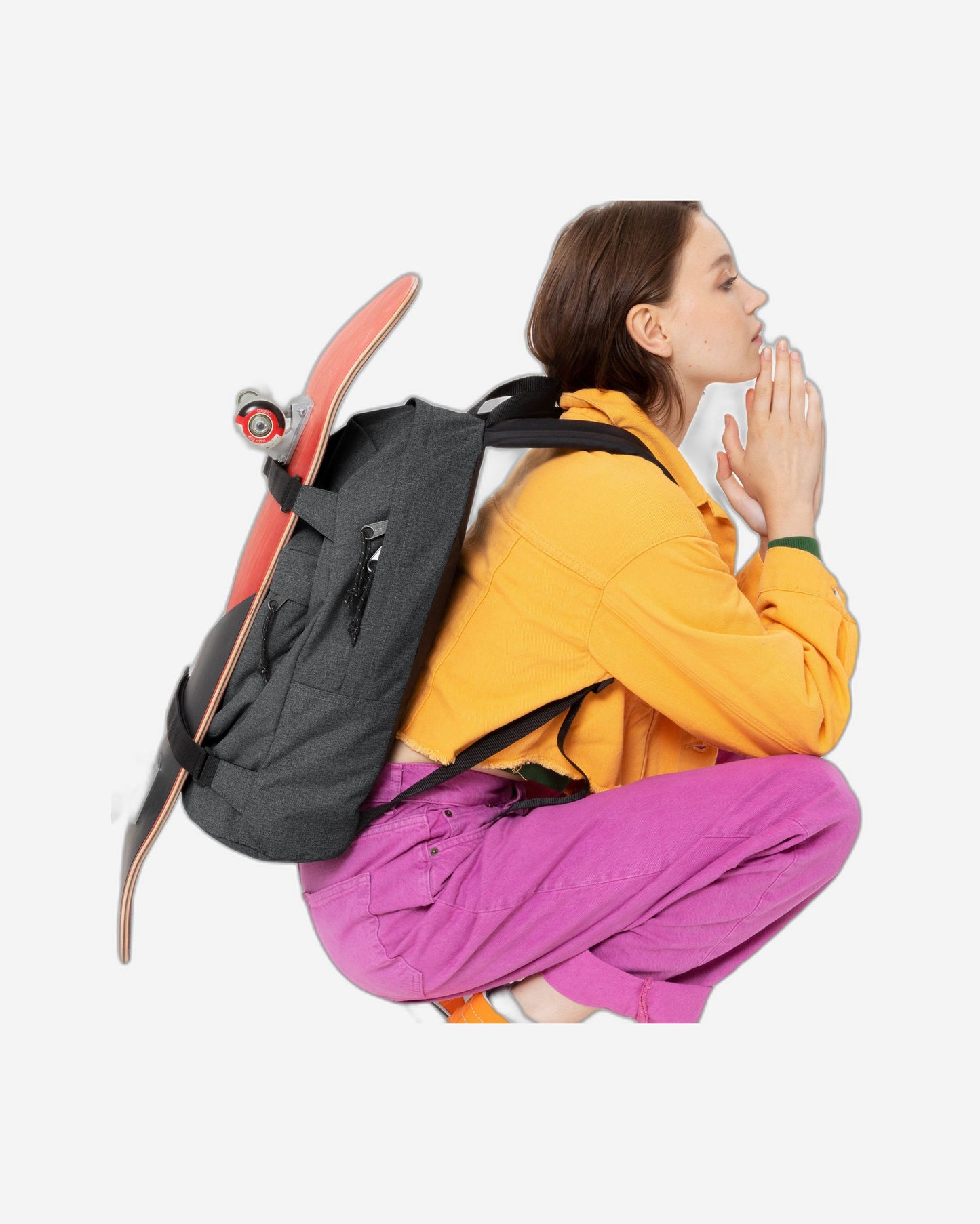 Eastpak Skate Pak'R Black Denim Backpack with Skateboard Sleeve - EK0A5BEN77H