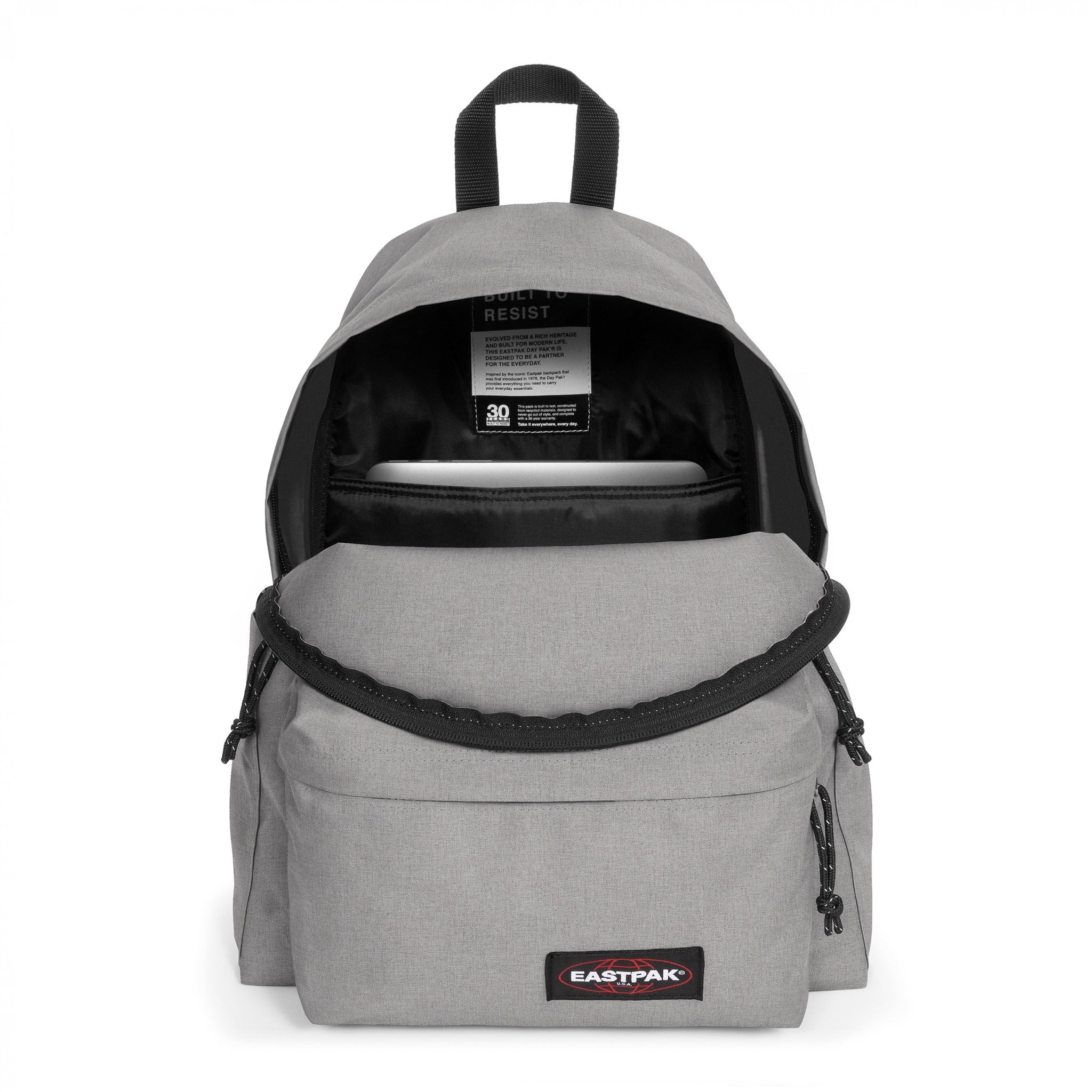 Eastpak Day Pak'R Snow Grey Medium backpack with bottle holder and laptop sleeve - EK0A5BG40O11