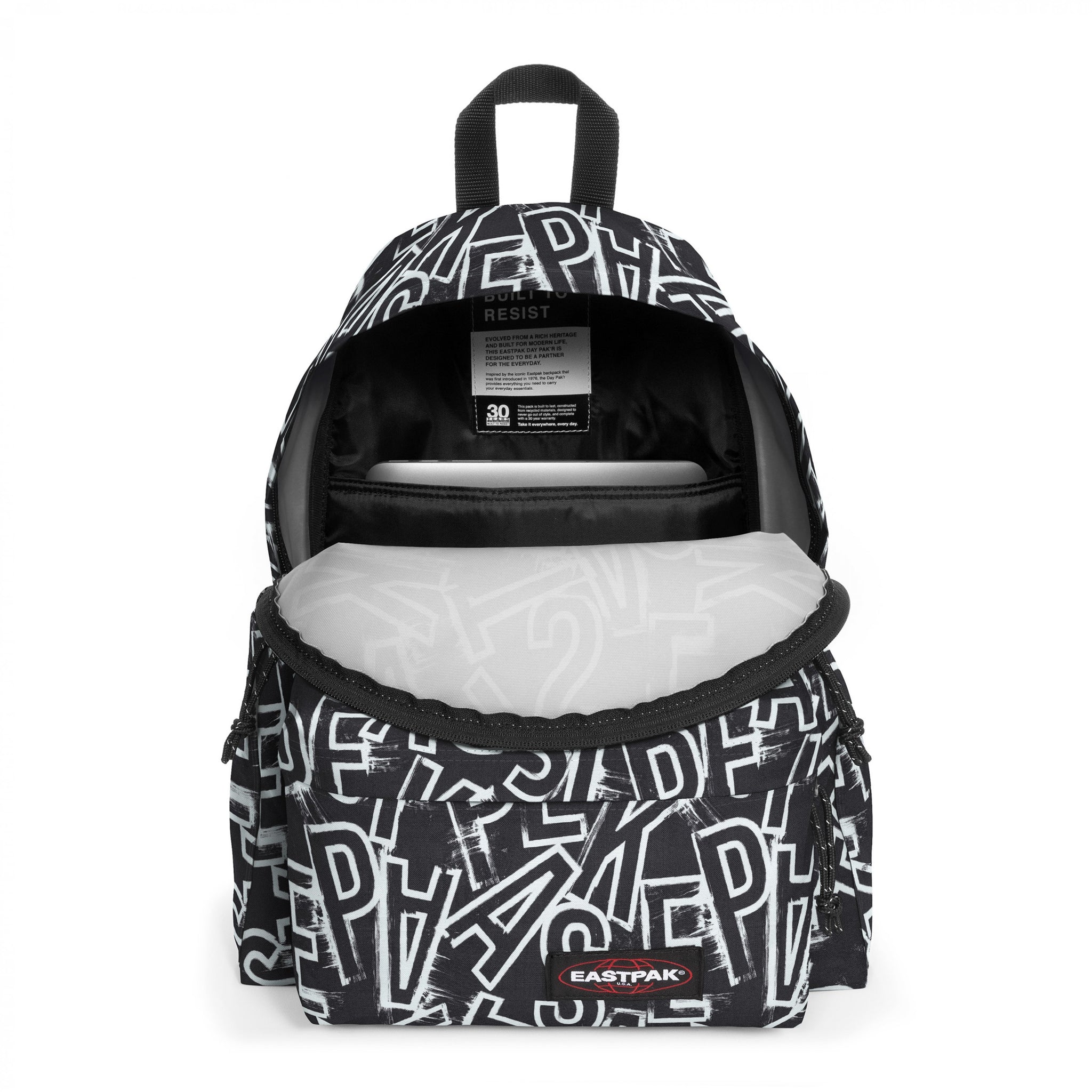 Eastpak Day Pak'R Ep Lettersblack Medium backpack with bottle holder and laptop sleeve - EK0A5BG42O01