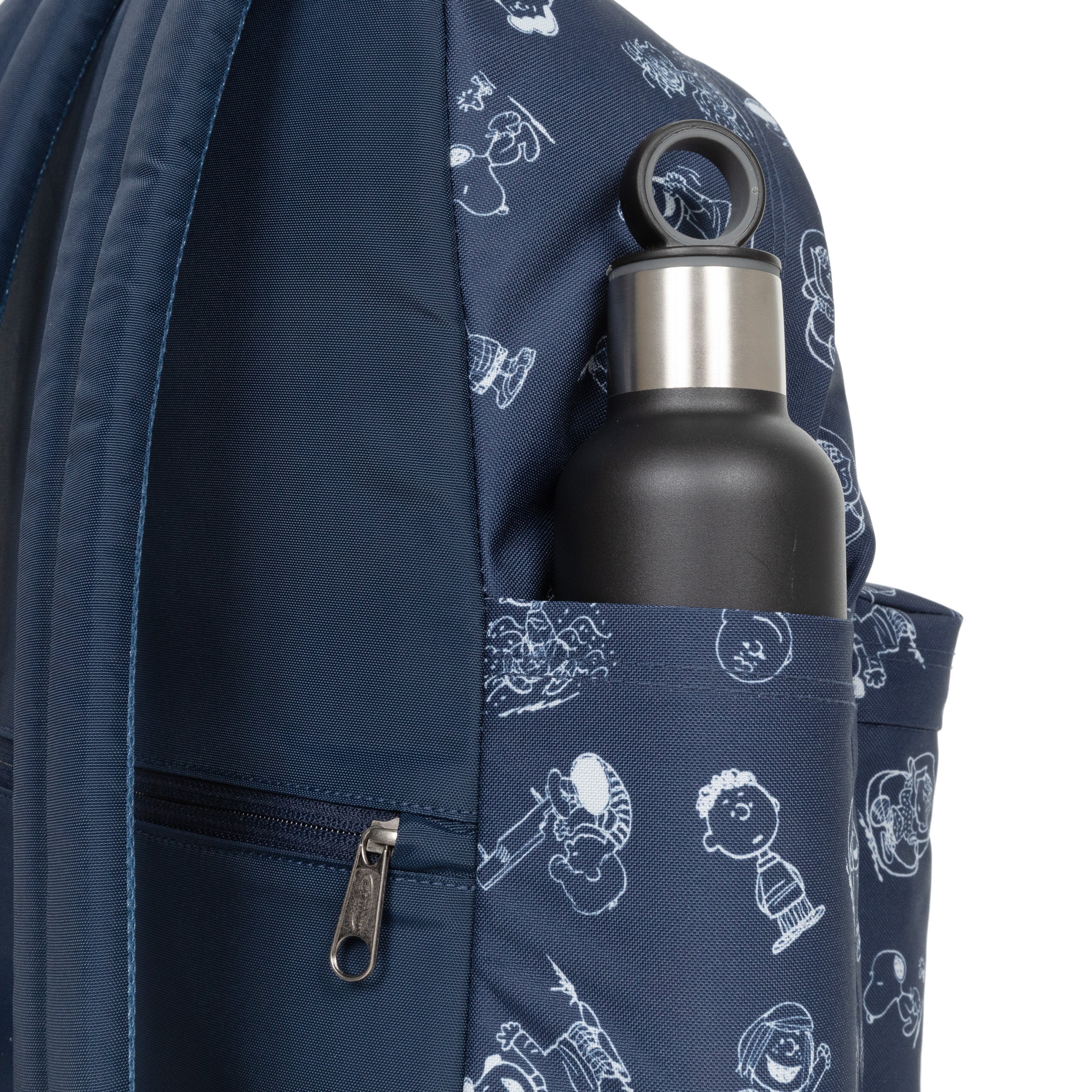 Eastpak Day Pak'R Peanuts Navy Medium backpack with bottle holder and laptop sleeve - EK0A5BG47O01