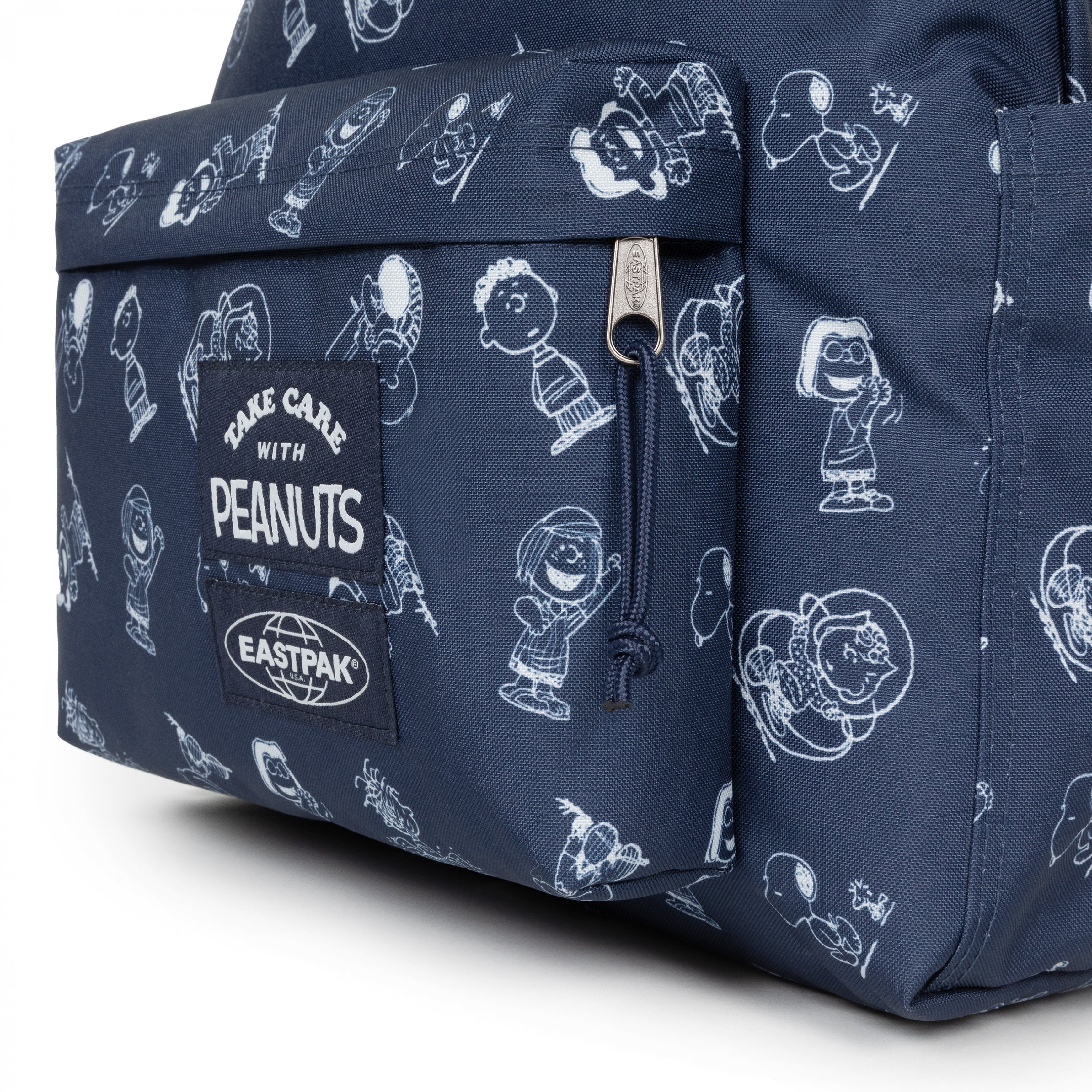 Eastpak Day Pak'R Peanuts Navy Medium backpack with bottle holder and laptop sleeve - EK0A5BG47O01