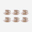 Shallow Porcelain Cup and Saucer Set, 12-Piece, Beige/Gold - Elegant Tea/Coffee Set for Everyday Dining