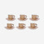 Shallow Porcelain Cup and Saucer Set, 12-Piece, Gold - Elegant Tea/Coffee Set for Daily Use and Special Occasions