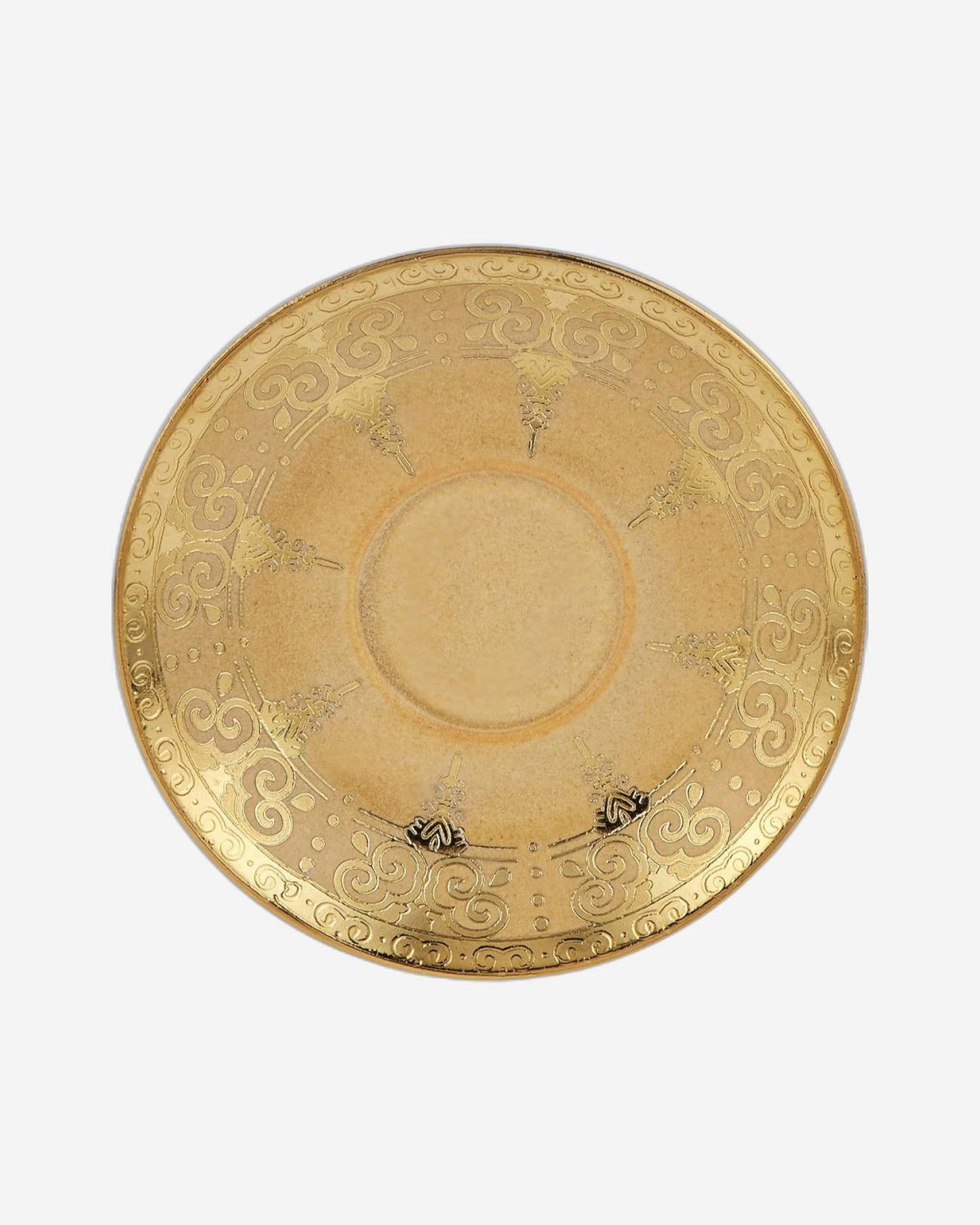 Shallow Porcelain Cup and Saucer Set, 12-Piece, Gold - Elegant Tea/Coffee Set for Everyday Use & Special Occasions