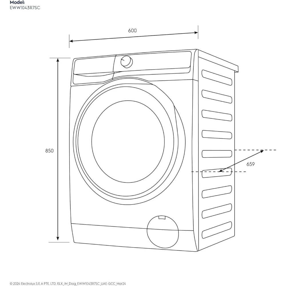 Electrolux 10/7 KG Washer Dryer with, 13 Programs & 1400 RPM, Eco-Inverter Front Loading Washing & Drying Combo Machine, DuvetCare 60/WashDry 60, EWW1043R7SC