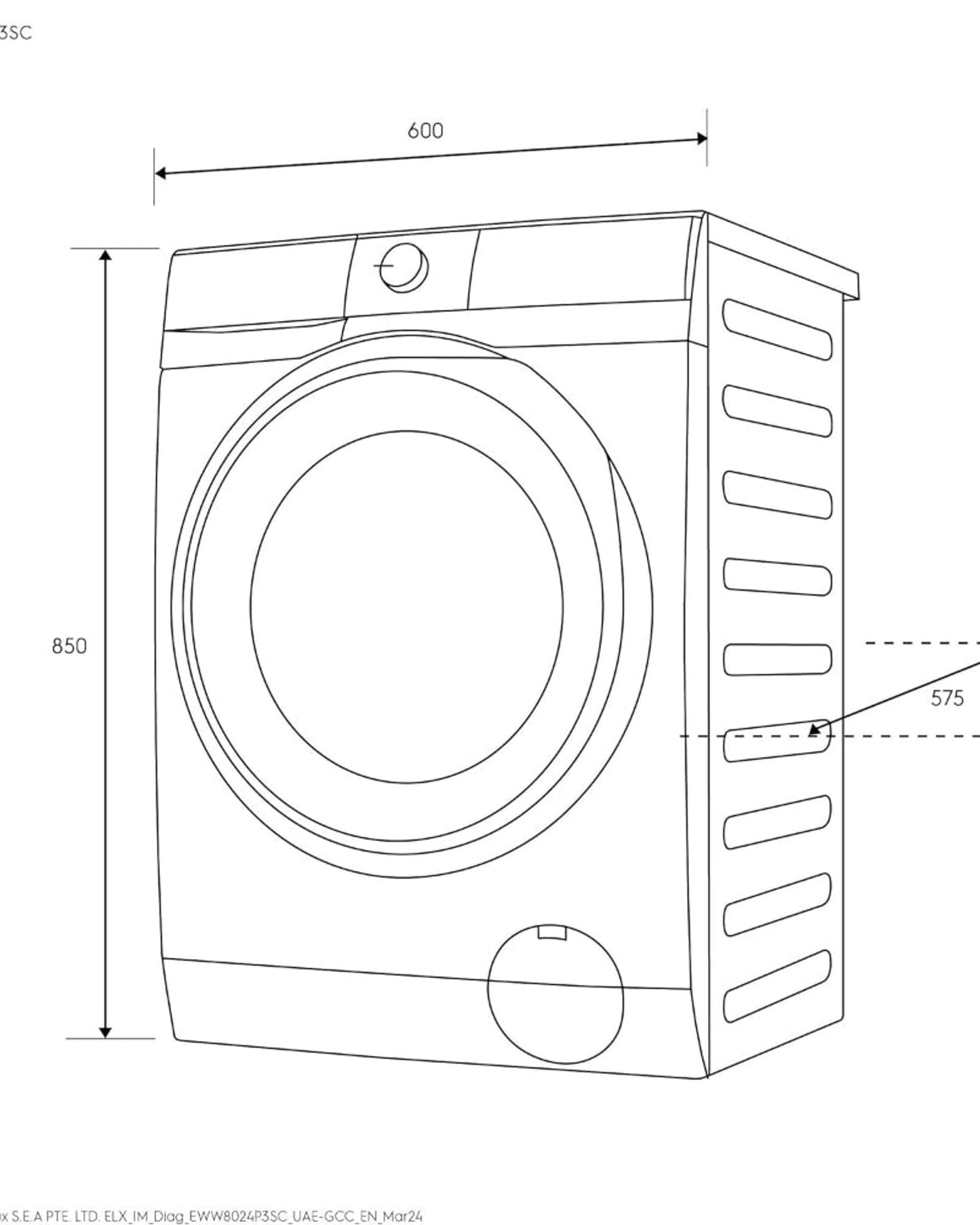 Electrolux 8/5 KG Washer Dryer with 12 Programs & 1200 RPM, Eco-Inverter Front Loading Washing & Drying Combo Machine, EWW8024P3SC