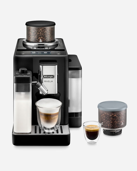 De'Longhi Rivelia Bean-to-Cup Coffee Machine, 16 Coffee Recipes & Full-Touch Display, Black – EXAM440.55.B (ESMA Certified)
