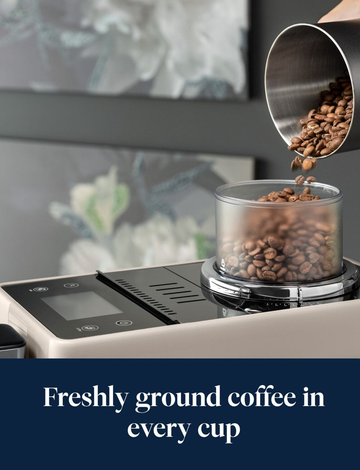 De'Longhi Rivelia Bean-to-Cup Coffee Machine, 16 Coffee Recipes & Full-Touch Display, Sand Beige – EXAM440.55.BG ( ESMA Certfied)