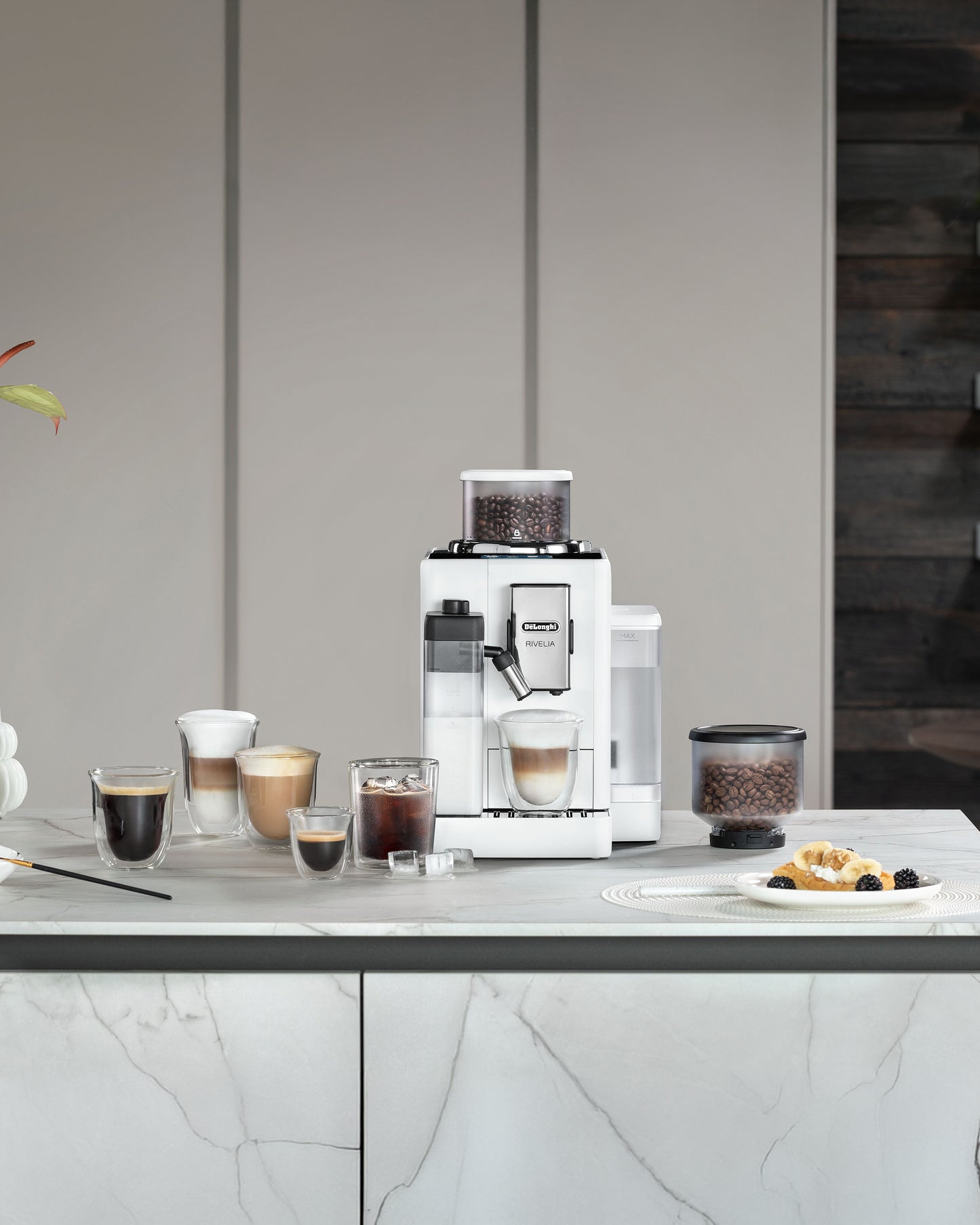De'Longhi Rivelia LatteCrema Bean to Cup Coffee Machine EXAM440.55.W White (ESMA Certfied)
