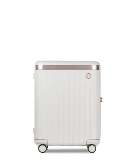 Echolac Shogun Classic 20" 4 Double Wheel Cabin Luggage Trolley Ivory White - CTA148 Ivory White 20