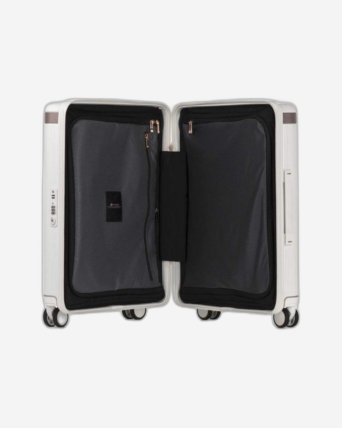 Echolac Shogun Classic 20" 4 Double Wheel Cabin Luggage Trolley Ivory White - CTA148 Ivory White 20