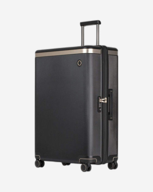 Echolac Dynasty 28" 4 Double Wheel Check-In Luggage Trolley Black-Gold - PC142 28 BLK/ GLD