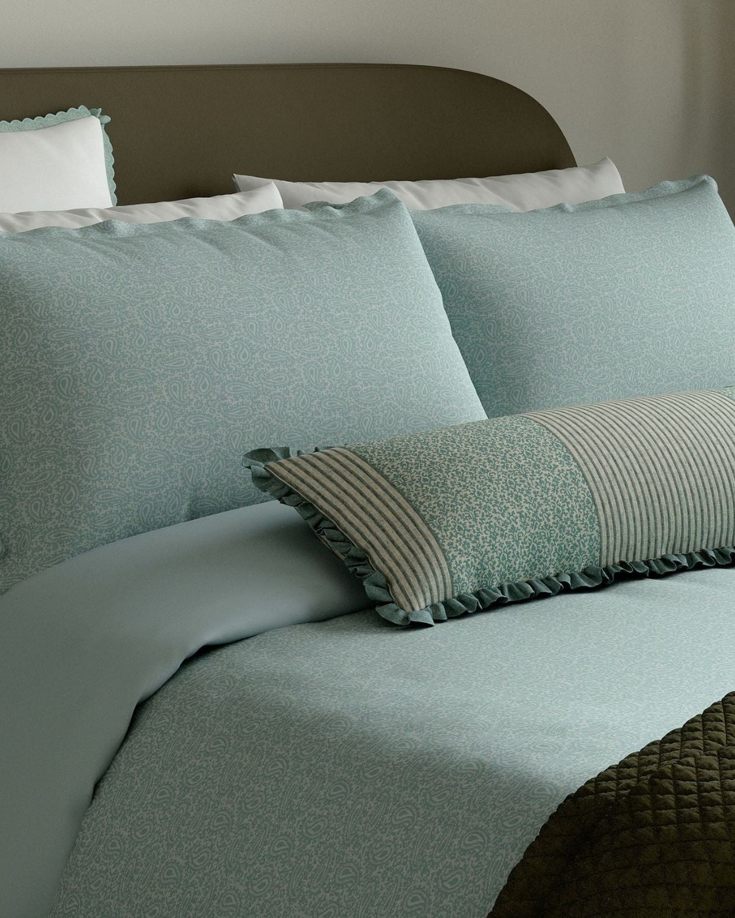 Bedeck of Belfast "Emmy" Duvet Cover and Oxford Pillowcase in Duck Egg