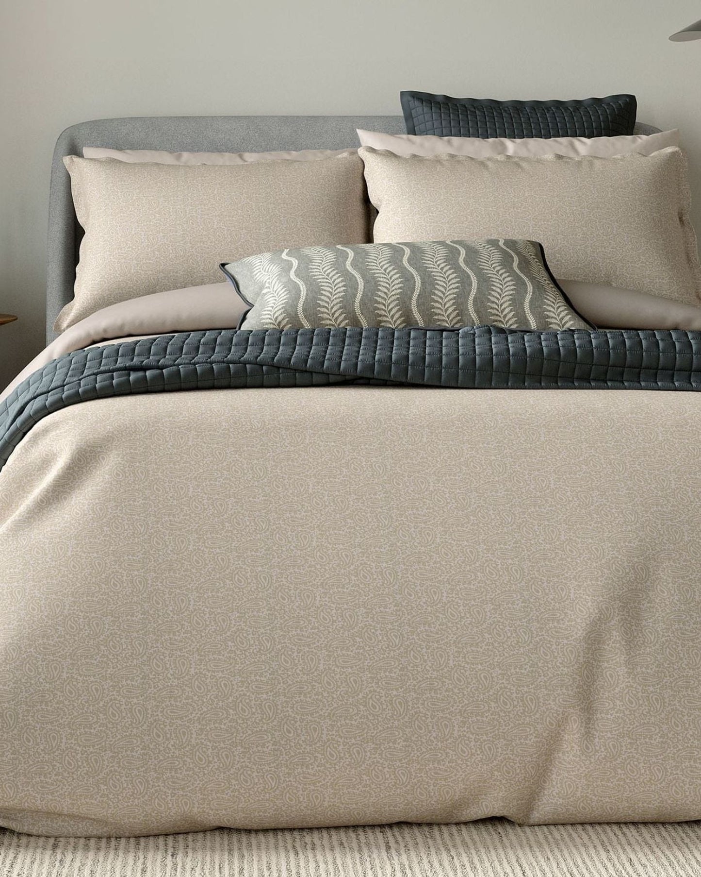 Bedeck of Belfast "Emmy" Duvet Cover and Oxford Pillowcase in Mink