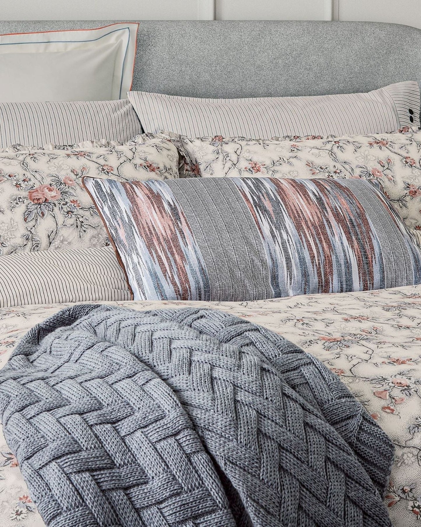 Bedeck of Belfast "Estelle" Duvet Cover and Oxford Pillowcase in Red