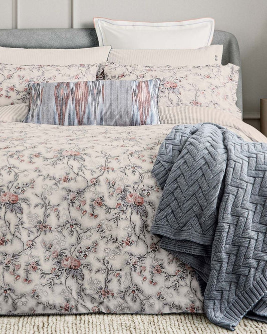 Bedeck of Belfast "Estelle" Duvet Cover and Oxford Pillowcase in Red