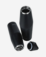 Nessan Double Wall Stainless Steel Vacuum Insulated Travel Flask Bottle for Water, Iced Tea or Hot Coffee, Smoothie and More (Black, 720ml)