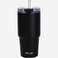 Nessan Double Wall Stainless Steel Vacuum Insulated Travel Mug Tumbler with Dual Function Lid and Straw for Water, Iced Tea or Hot Coffee, Smoothie and More (Black, 480ml)