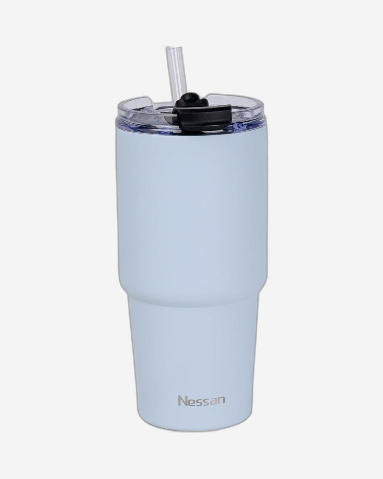 Nessan Double Wall Stainless Steel Vacuum Insulated Travel Mug Tumbler with Dual Function Lid and Straw for Water, Iced Tea or Hot Coffee, Smoothie and More (Blue, 480ml)
