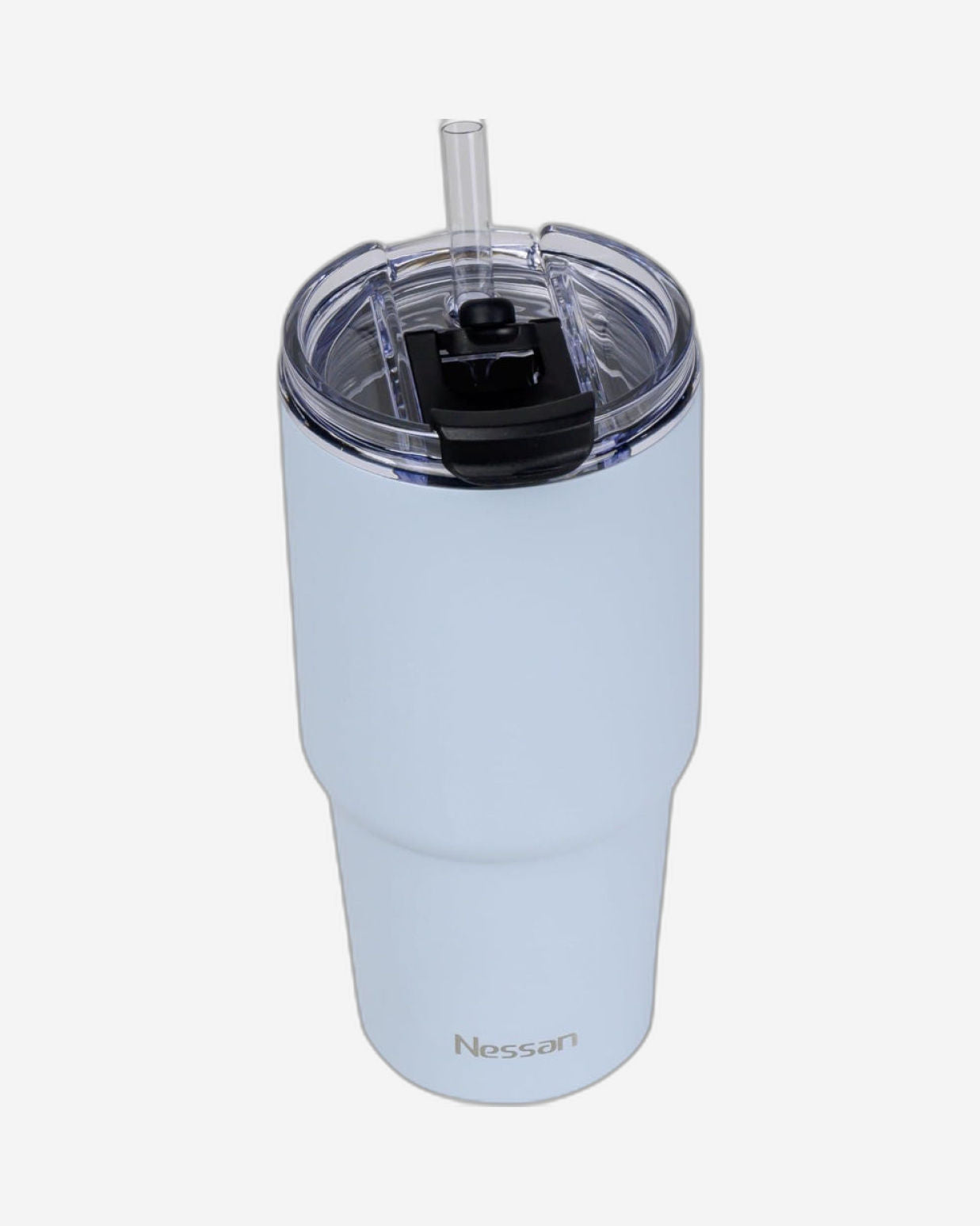 Nessan Double Wall Stainless Steel Vacuum Insulated Travel Mug Tumbler with Dual Function Lid and Straw for Water, Iced Tea or Hot Coffee, Smoothie and More (Blue, 480ml)
