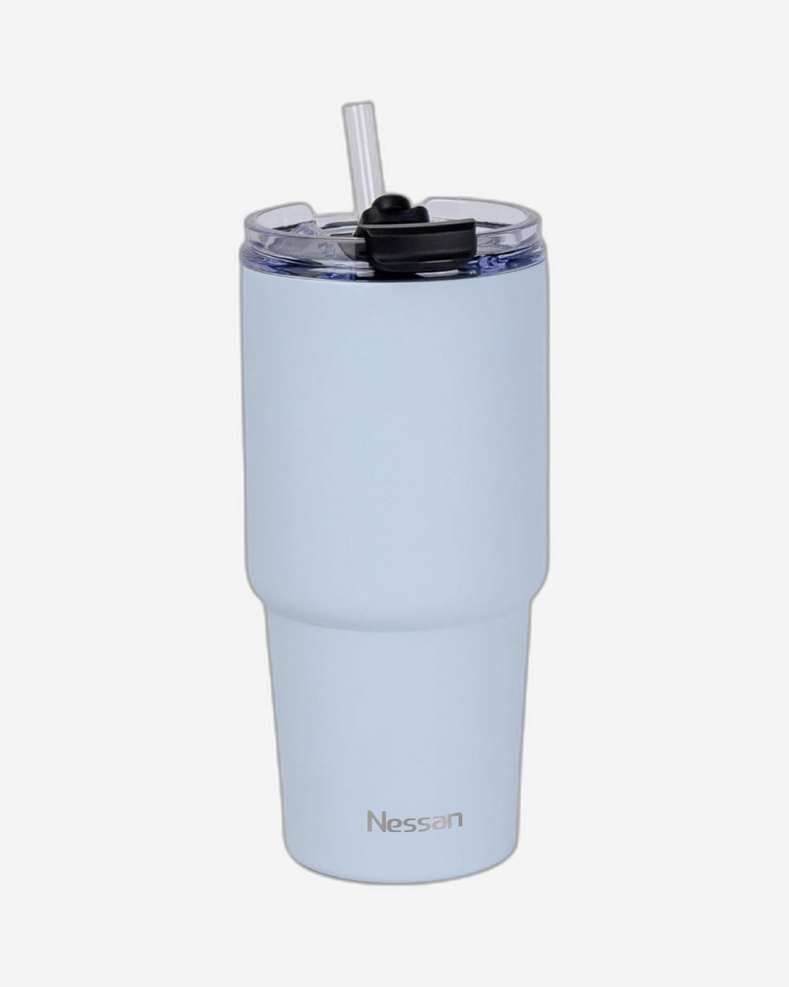 Nessan Double Wall Stainless Steel Vacuum Insulated Travel Mug Tumbler with Dual Function Lid and Straw for Water, Iced Tea or Hot Coffee, Smoothie and More (Blue, 480ml)