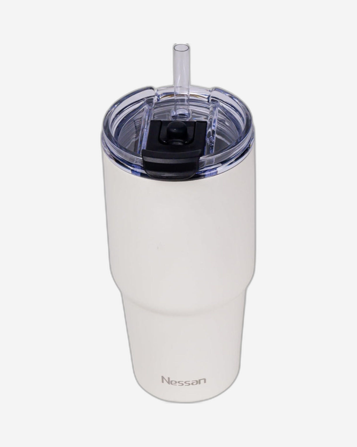 Nessan Double Wall Stainless Steel Vacuum Insulated Travel Mug Tumbler with Dual Function Lid and Straw for Water, Iced Tea or Hot Coffee, Smoothie and More (Cream, 480ml)
