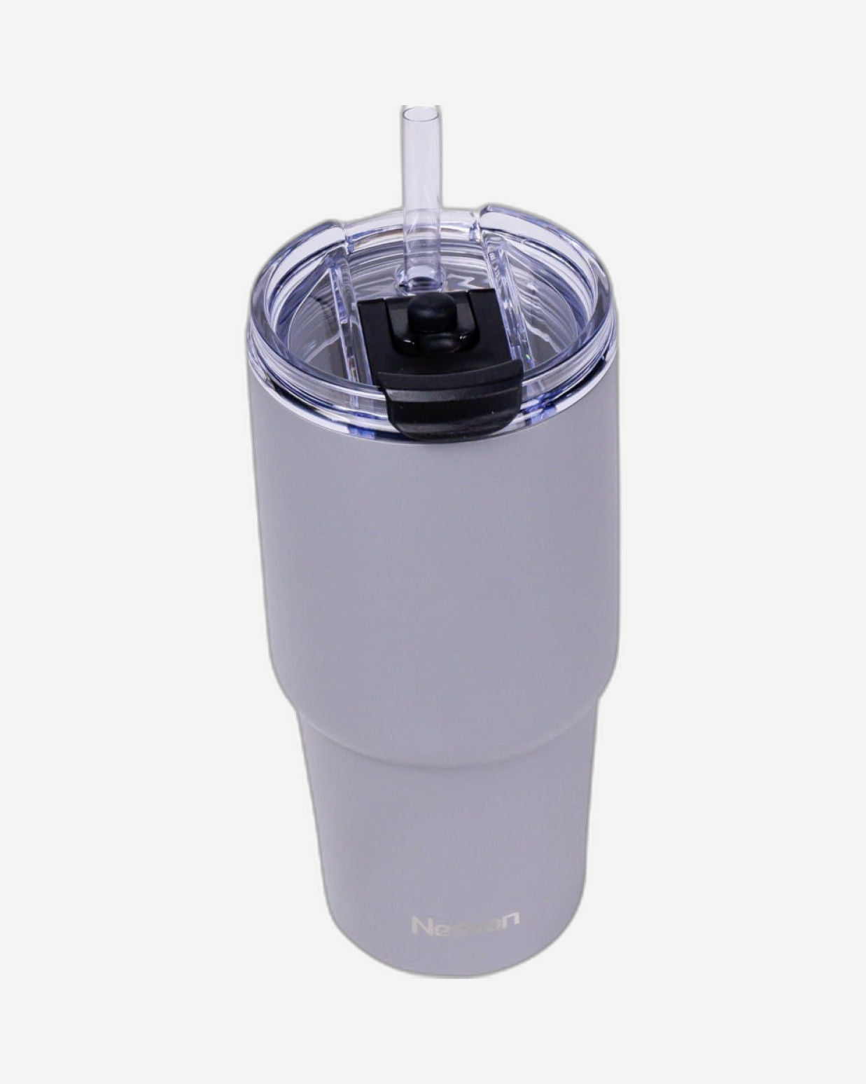 Nessan Double Wall Stainless Steel Vacuum Insulated Travel Mug Tumbler with Dual Function Lid and Straw for Water, Iced Tea or Hot Coffee, Smoothie and More (Grey, 480ml)