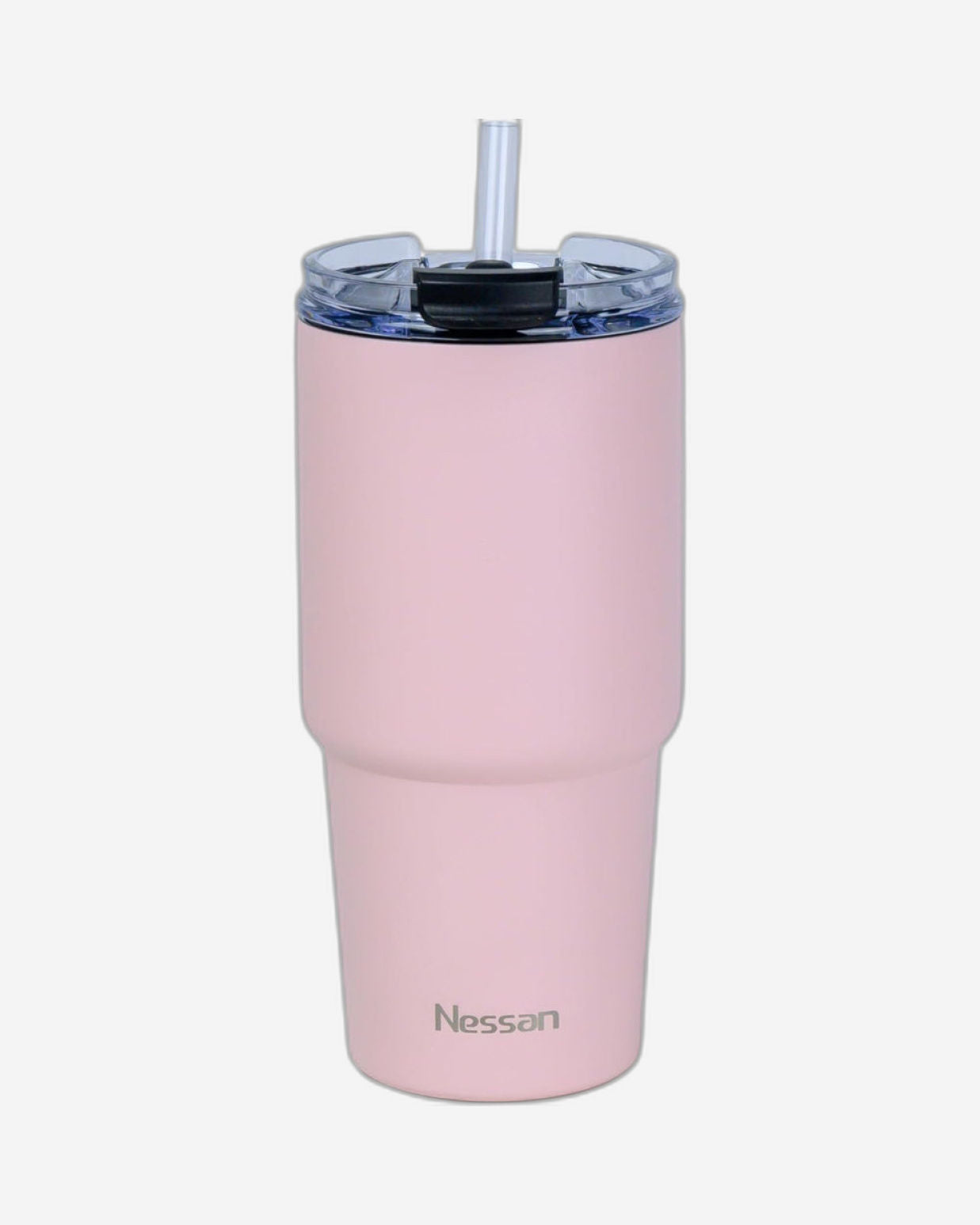 Nessan Double Wall Stainless Steel Vacuum Insulated Travel Mug Tumbler with Dual Function Lid and Straw for Water, Iced Tea or Hot Coffee, Smoothie and More (Pink, 480ml)