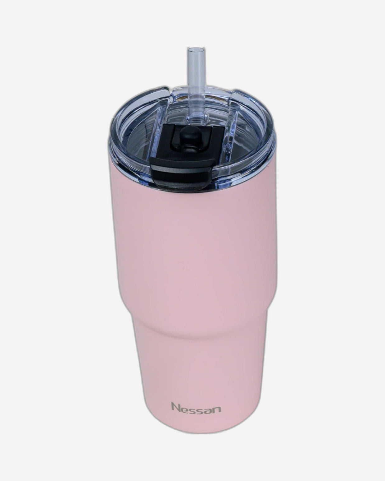 Nessan Double Wall Stainless Steel Vacuum Insulated Travel Mug Tumbler with Dual Function Lid and Straw for Water, Iced Tea or Hot Coffee, Smoothie and More (Pink, 480ml)