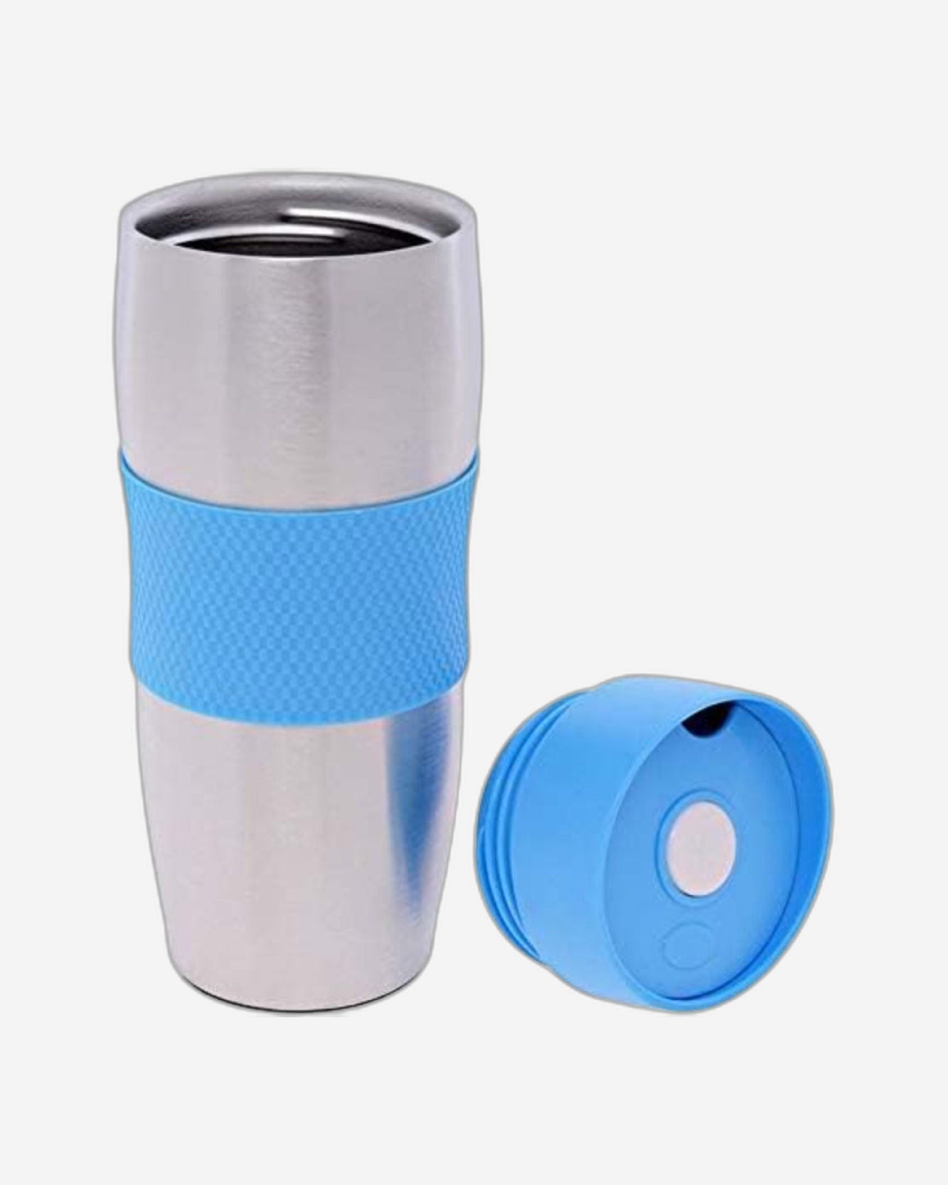 Nessan 380ml Mug with Silicone Rubber Sleeve for Grip, Blue - Durable & Stylish Mug for Hot & Cold Beverages