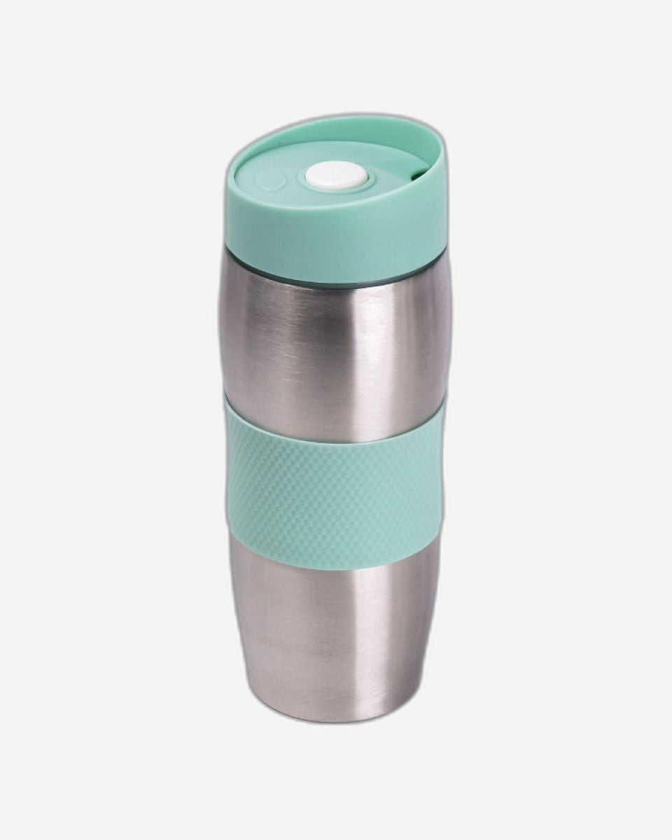 Nessan 380ml Mug with Silicone Rubber Sleeve for Grip, Green - Durable & Stylish Mug for Hot & Cold Beverages