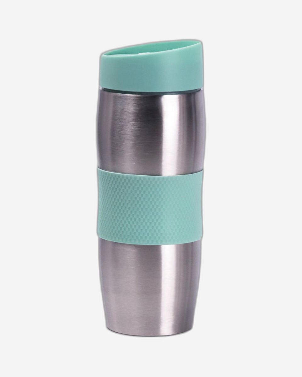 Nessan 380ml Mug with Silicone Rubber Sleeve for Grip, Green - Durable & Stylish Mug for Hot & Cold Beverages