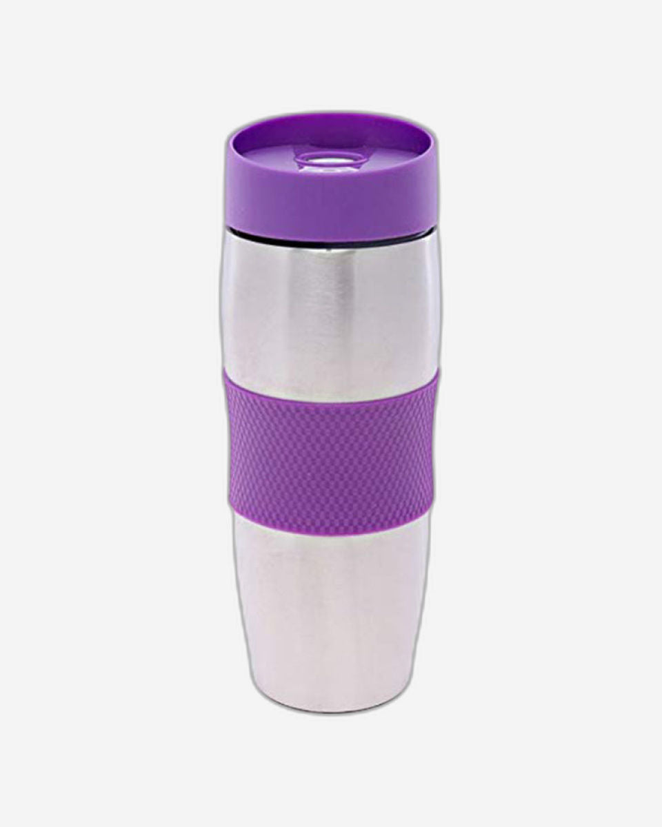 Nessan 380ml Mug with Silicone Rubber Sleeve for Grip, Purple - Durable & Stylish Mug for Hot & Cold Beverages