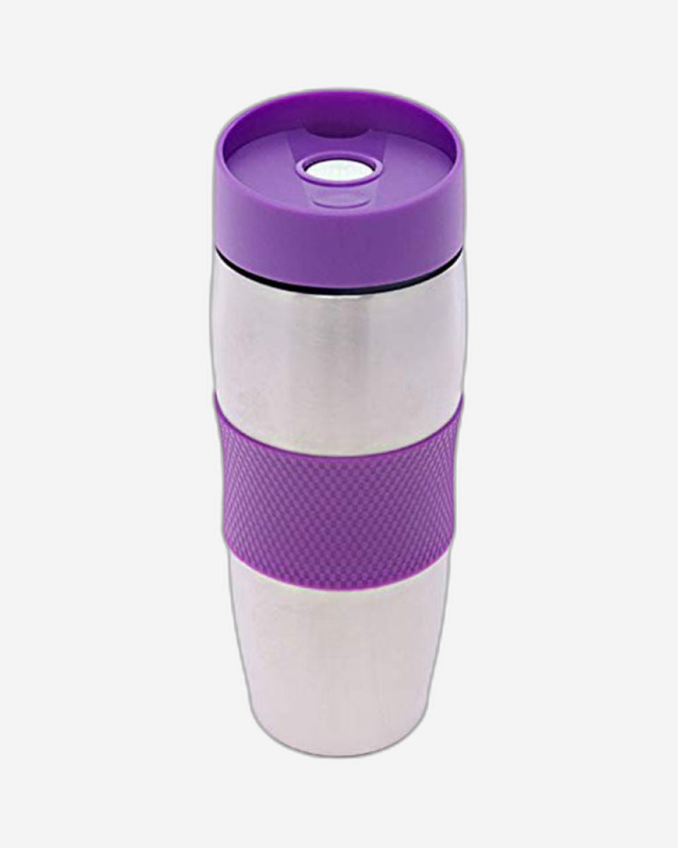 Nessan 380ml Mug with Silicone Rubber Sleeve for Grip, Purple - Durable & Stylish Mug for Hot & Cold Beverages
