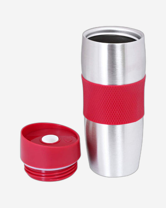Nessan 380ml Mug with Silicone Rubber Sleeve for Grip, Red - Durable & Stylish Mug for Hot & Cold Beverages